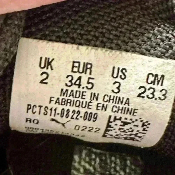 Puma ProCat Cleat Kid's Size 3- Black/White - Picture 10 of 10